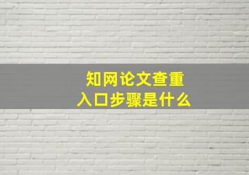 知网论文查重入口步骤是什么