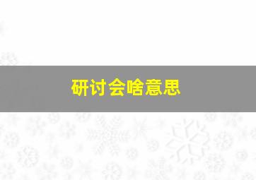 研讨会啥意思