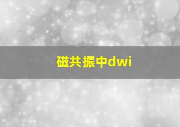 磁共振中dwi