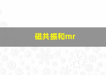 磁共振和mr