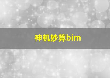 神机妙算bim