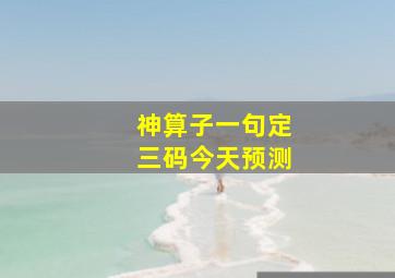 神算子一句定三码今天预测