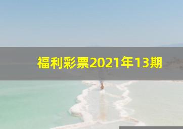 福利彩票2021年13期