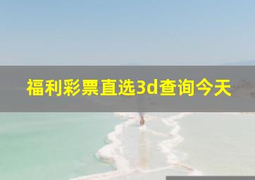 福利彩票直选3d查询今天