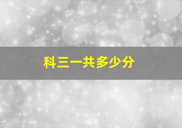 科三一共多少分