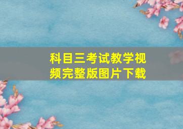 科目三考试教学视频完整版图片下载