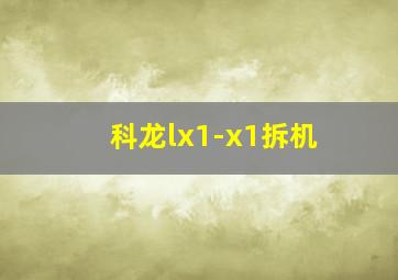 科龙lx1-x1拆机