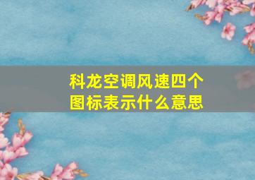 科龙空调风速四个图标表示什么意思