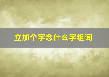 立加个字念什么字组词