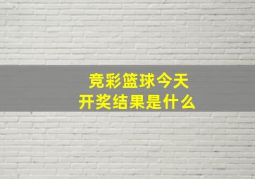 竞彩篮球今天开奖结果是什么