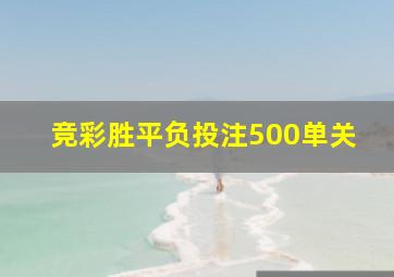 竞彩胜平负投注500单关