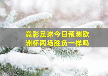 竞彩足球今日预测欧洲杯两场胜负一样吗