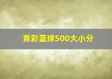 竟彩篮球500大小分