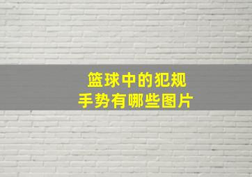 篮球中的犯规手势有哪些图片