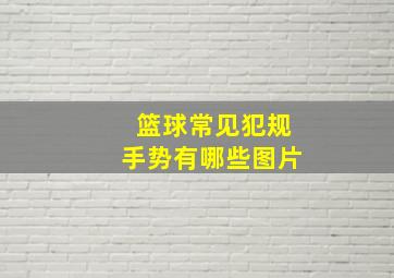 篮球常见犯规手势有哪些图片