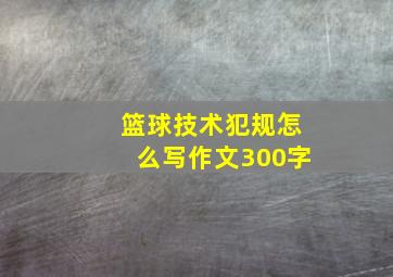 篮球技术犯规怎么写作文300字