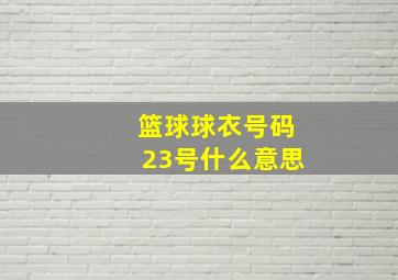 篮球球衣号码23号什么意思