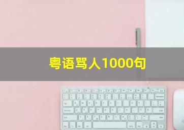 粤语骂人1000句