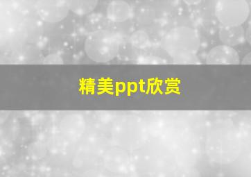 精美ppt欣赏