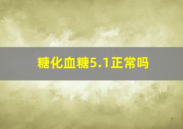 糖化血糖5.1正常吗