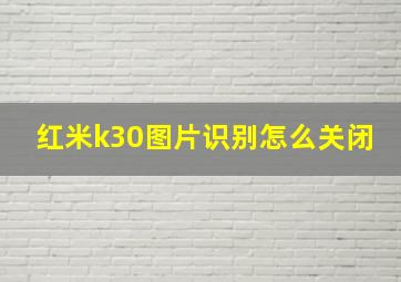 红米k30图片识别怎么关闭