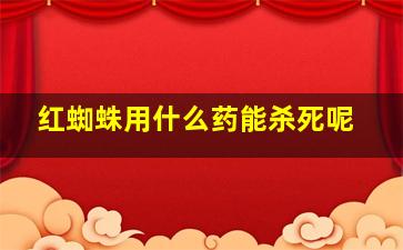 红蜘蛛用什么药能杀死呢