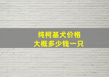 纯柯基犬价格大概多少钱一只