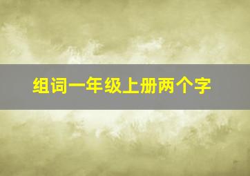 组词一年级上册两个字