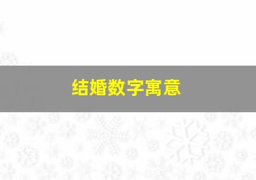 结婚数字寓意