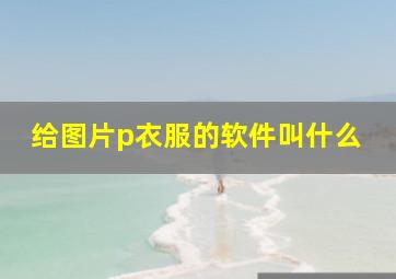 给图片p衣服的软件叫什么