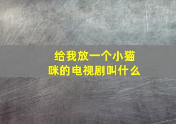 给我放一个小猫咪的电视剧叫什么