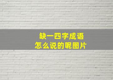 缺一四字成语怎么说的呢图片