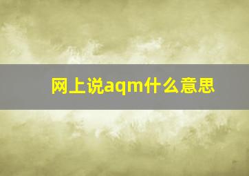 网上说aqm什么意思