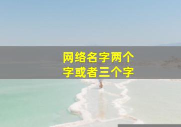 网络名字两个字或者三个字