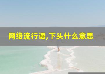 网络流行语,下头什么意思