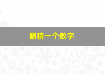 翻猜一个数字