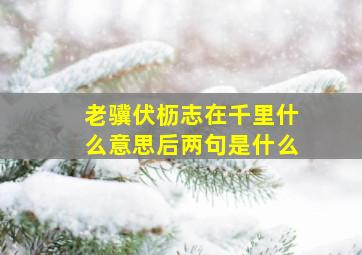 老骥伏枥志在千里什么意思后两句是什么