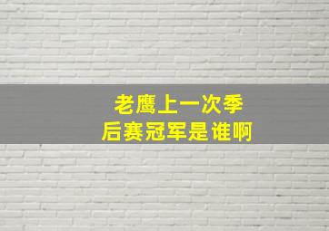 老鹰上一次季后赛冠军是谁啊