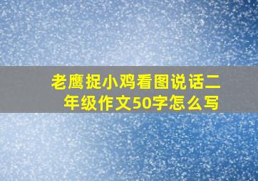 老鹰捉小鸡看图说话二年级作文50字怎么写