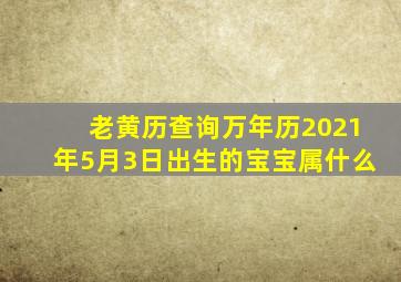 老黄历查询万年历2021年5月3日出生的宝宝属什么