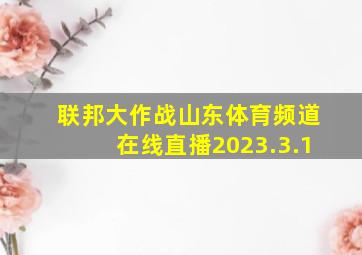 联邦大作战山东体育频道在线直播2023.3.1