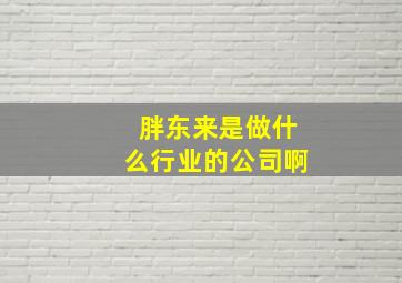 胖东来是做什么行业的公司啊