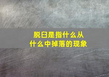 脱臼是指什么从什么中掉落的现象