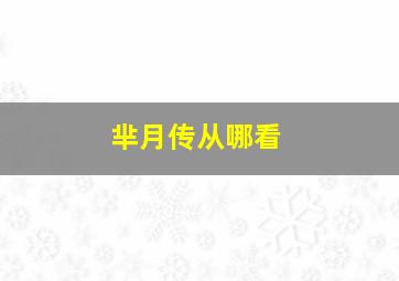 芈月传从哪看