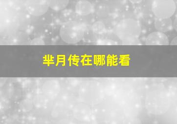 芈月传在哪能看