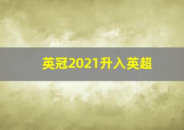 英冠2021升入英超