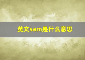 英文sam是什么意思