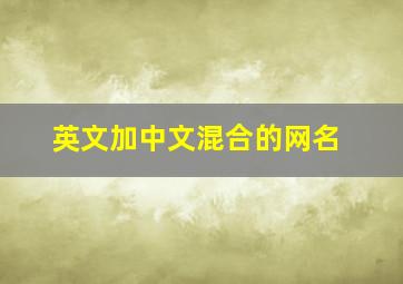 英文加中文混合的网名