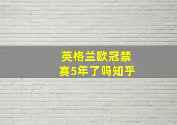 英格兰欧冠禁赛5年了吗知乎