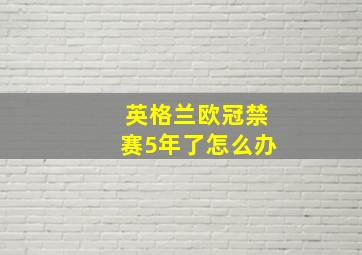 英格兰欧冠禁赛5年了怎么办